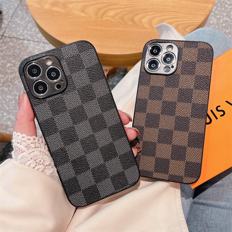 หนังลายสก๊อตนุ่มกันกระแทกเกราะคลุมทั้งหมดกล้องเลนส์ป้องกันเคสโทรศัพท์สําหรับiphone 16 15 14 13 12 11 Pro Max Plus XS XR X 8 7 Plusฝาครอบโทรศัพท์