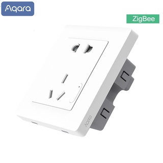 ของแท้ Xiaomi Aqara ซ็อกเก็ตติดผนังอัจฉริยะ Zigbee wifi รีโมตคอนโทรล สวิตช์เต้าเสียบไร้สาย ทํางานสําหรับ Xiaomi mijia Smart home APP mi home