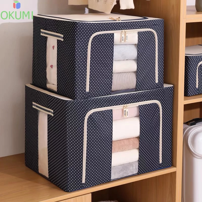 OKUMI_SHOP กล่องผ้าพับได้  กล่องเอนกประสงค์ ใส่ของ อุปกรณ์จัดเก็บเสื้อผ้า ผ้าห่ม thumbnail 9