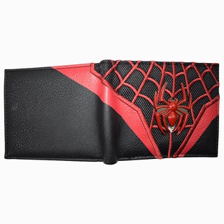 Peter Parker Spider-Man กระเป๋าสตางค์หนัง Pu ลายการ์ตูนอะนิเมะพร้อมกระเป๋าใส่เหรียญสําหรับเด็กผู้ชายและเด็กผู้หญิง