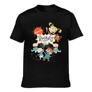 ผ้าฝ้ายคอกลมเสื้อยืด ผ้าฝ้าย พิมพ์ลายตัวอักษร Nickelodeon Rugrats สําหรับผู้ชายfrom S-4XL