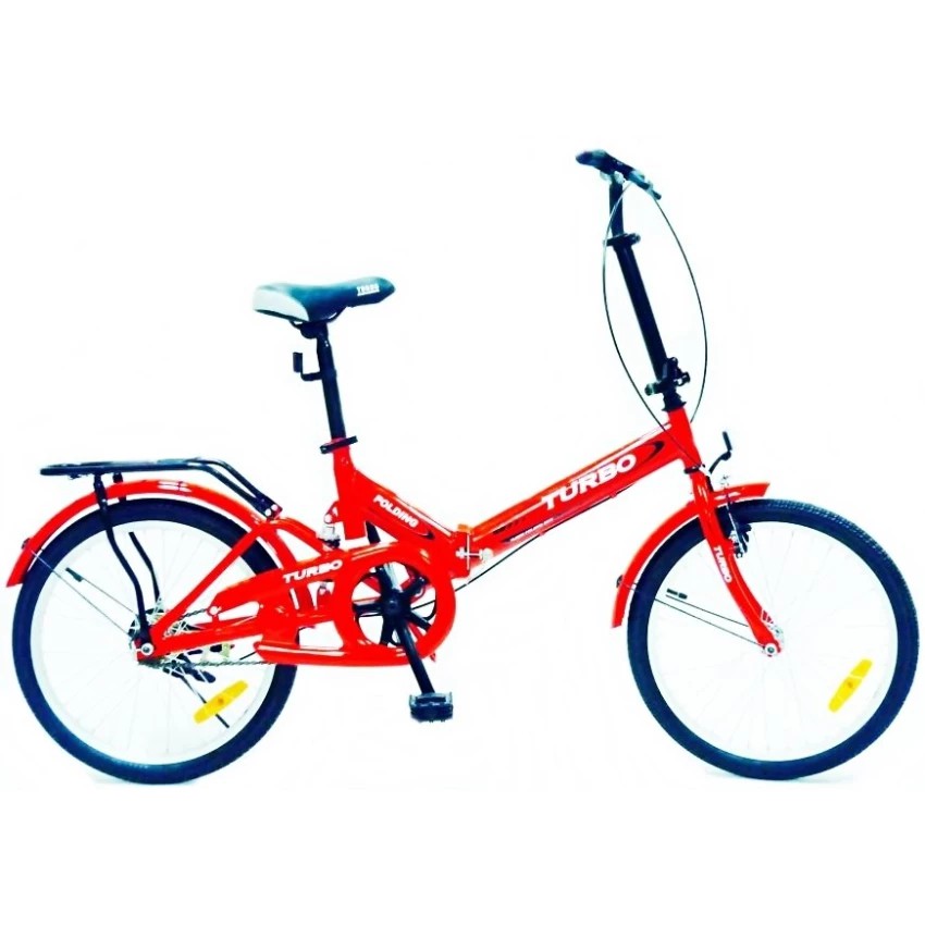 TURBO BICYCLE จักรยาน Folding พับได้ 20 " พร้อมโช้กหลัง - RED