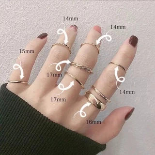 พร้อมส่งจากไทย ❣️ (W70) แหวนเซต 7 ชิ้น สไตล์เกาหลีมินิมอล ปรับขนาดไม่ได้