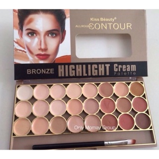 Bronze Highlight Cream Palette ที่เฉดดิ้งหน้า แนะนำพาเลตนี้เลยจ้า เนื้อครีมเนียนละเอียด ไม่แห้งเกลี่ยง่าย