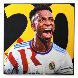 Vinicius Junior วินิซิอุส จูเนียร์ Real Madrid เรอัลมาดริด Hala Madrid รูปภาพ​ติด​ผนัง​ pop art ฟุตบอล​ กรอบรูป​​ รูปภาพ