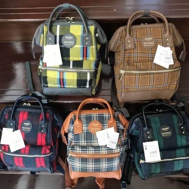 Anello Checked Hinge Clasp Mini Backpack