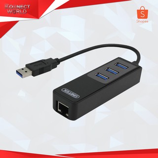 UNITEK USB 3.0 3-Port Hub &amp; Gigabit Ethernet Adapter 2 in 1 USB Adapter รับประกัน1ปี