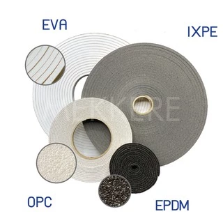 MEKA เทปโฟม IXPE เทปโฟมมีกาวในตัว ติดประตู/หน้าต่าง กันกระแทก เสียง แมลง กันแอร์ออก หนา 3 mm. สีเทาดำ