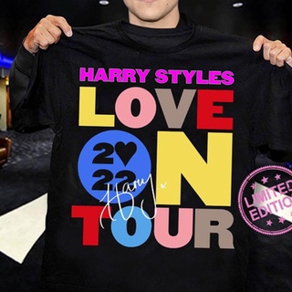 เสื้อยืดสีขาวเสื้อยืดคอกลม ผ้าฝ้าย พิมพ์ลาย Love on Tour Harry Styles สําหรับผู้ชาย และผู้หญิง 2022S-4XL