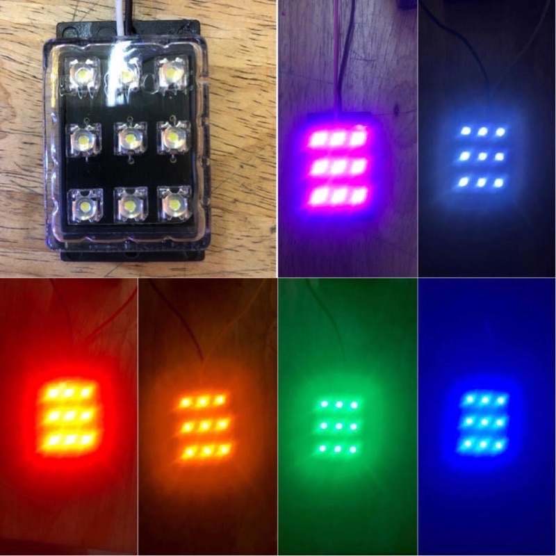 ไฟ9Dเหลี่ยม LED DCAC 1224V แต่งรถยนต์ มอไซค์ รถ10ล้อ Shopee Thailand