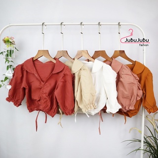 💕พร้อมส่ง💕เสื้อแฟชั่น#B13 เสื้อจั้มเอว เสื้อรูดเชือก เสื้อเอวลอย เสื้อแฟชั่นผู้หญิง