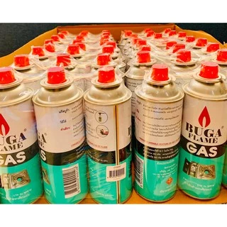 [48 กระป๋อง] BUGA FLAME น้ำหนักรวมกระป๋อง 355 กรัม ฝาแดง แก๊สกระป๋อง แก๊สเตาปิคนิค รบกวนส่ง 1 ชิ้น/ออเดอร์