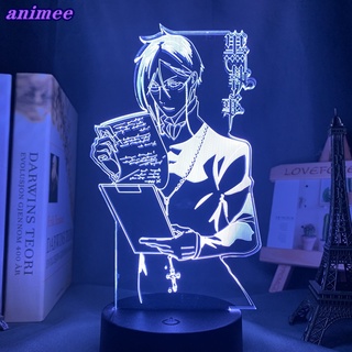 โคมไฟกลางคืน Led ลายการ์ตูนอนิเมะ Black Butler 3d หลากสีสัน สําหรับตกแต่งห้องนอน ของขวัญ