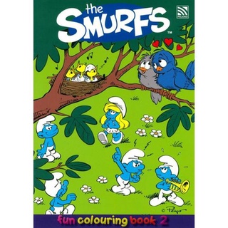 สมุดระบายสี แบบฝึกหัดเด็ก The Smurfs Fun Colouring Book 2