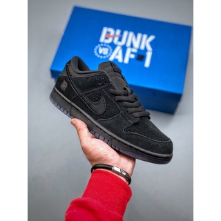 ☬❈❡Nike SB Dunk X UNDEFEATED Low "Dunk VS AF-1/Triple Black" กีฬา OG รองเท้ารองเท้าผ้าใบรองเท้าสเก็ตบอร์ดผู้ชายผู้หญิงสี