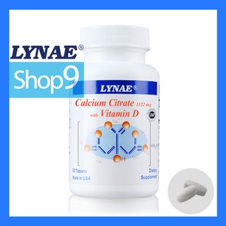 LYNAE CALCIUM CITRATE 1122 MG WITH VITAMIN D (60 TABLETS) EXP 09/2024 แคลเซียมซิเตรท 1122 มก. ผสม วิตามินดี