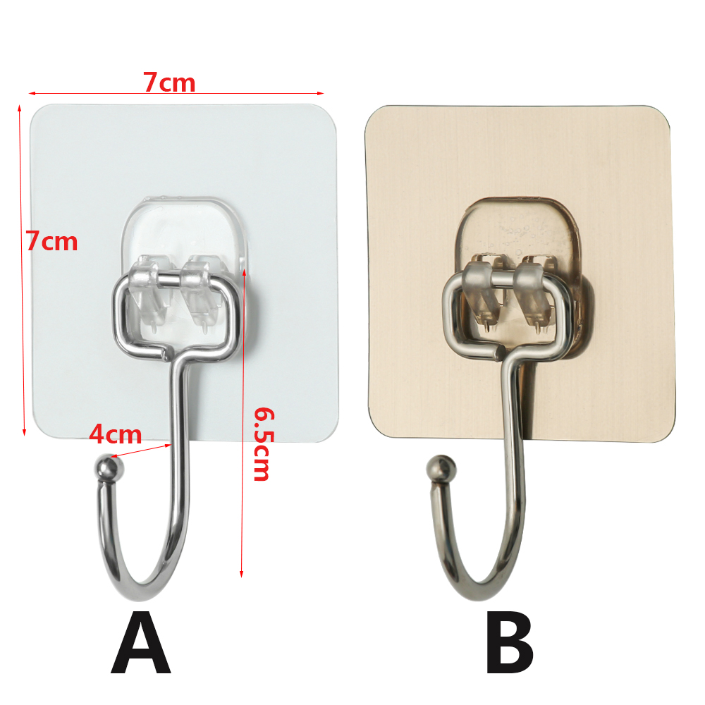 SIMPLE Useful Traceless Hooks Bathroom Wall Rack Seamless Adhesive Hook ...