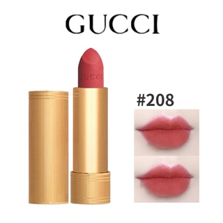 ลิปสติก Gucci Rouge A Levres Mat Lip Colour 3.5g Gold Tube lipstick MAT / SATIN / SHEER/ GLOW&amp;CARE ลิปกุชชี่ #208 #505