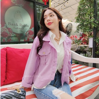 Maria Closet 💓 Jacket crop oversize ✨ ผ้าลูกฟูกสีพาสเทล