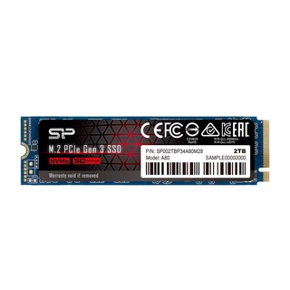 Silicon Power เอสเอสดี 1TB 512GB 256GB NVMe PCIe Gen3x4 A80 M.2 2280 SSD Internal Solid State Drives Read 3400/3000 MB/s