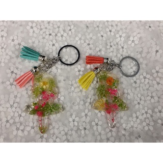 DIY พวงกุญแจตุ๊กตาเรซินดอกไม้แห้ง