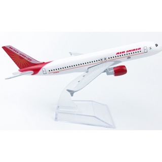 [16cm] โมเดลเครื่องบิน Air India A320 (Aircraft Metal Model) วัสดุทำจากเหล็ก มีล้อ พร้อมฐาน ของเล่น ของสะสม เสริมฮวงจุ้ย