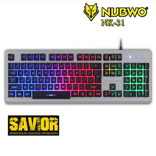 Nubwo คีย์บอร์ดเกมมิ่งSavage Gaming Keyboard NK-31 (มีเป็นสีดำครับ)