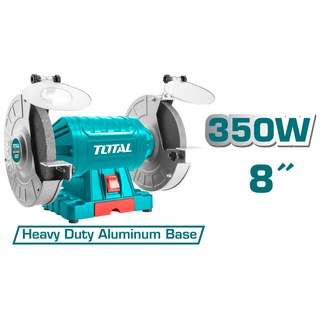 TOTAL มอเตอร์หินไฟ เครื่องเจียร์ตั้งโต๊ะ BENCH GRINDER ขนาด 8 นิ้ว (350วัตต์) รุ่นTBG35020