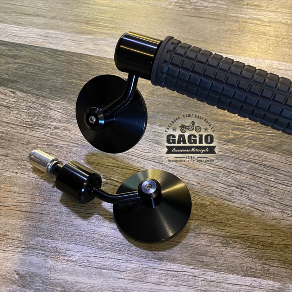 กระจกปลายแฮนทรงกลม ปรับใส่ได้ 2 ด้าน เหมาะสำหรับมอเตอร์ไซค์สไตล์ วินเทจ คลาสสิค คาเฟ่ เรโทร บอบเบอร์ HD อื่นๆ - รูปที่ 2