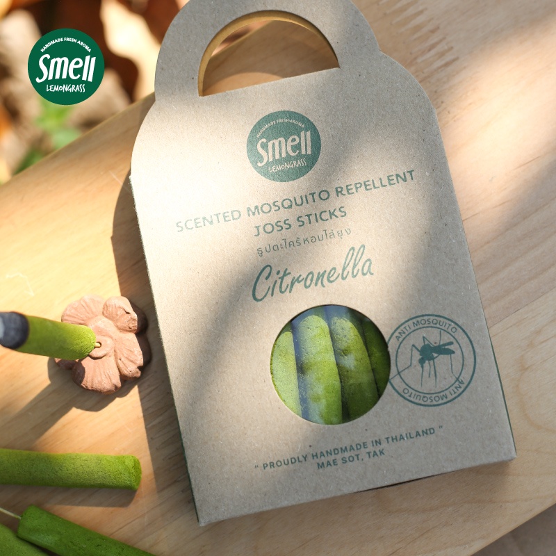 Smell Lemongrass ธุปกันยุงตะไคร้หอม ปลอดภัย ใช้งานง่าย บรรจุ 13 ก้าน แถมฟรี! ฐานปักธูป Mosquito Repellent Joss Sticks #7