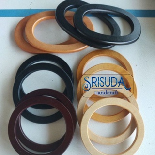 หูไม้ ทรงกลม/ทรงรี 17*11cm.  13cm.ไม้แท้ แพ็ค2ชิ้น อุปกรณ์เส…