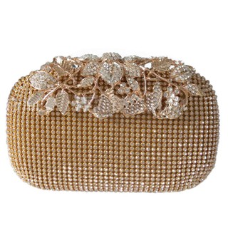 👧Unique Gold Rhinestone Evening bag Clutch Purse Party Bridal Prom