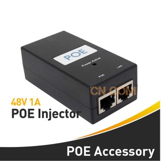 แหล่งขายและราคาPOE Power Over Ethernet Adapter  48V 0.5A , 48V 1A 24W Desktop POE Power Injector Ethernet Adapter Surveillance CCTVอาจถูกใจคุณ
