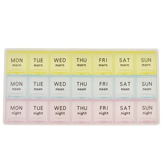 กล่องใส่ยา กล่องใส่ยาพกพา กล่องใส่ยา 7 วัน 21 ช่อง ตลับยา ตลับยาพกพา WEEKLY PILL ORGANIZER PILL BOX T0901