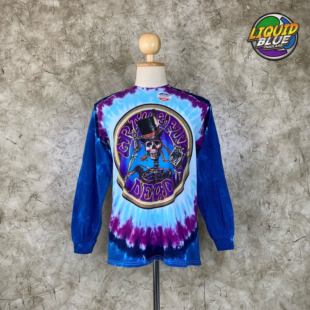 ส่งฟรี !! GRATEFUL DEAD QUEEN OF SPADES LONG SLEEVE เสื้อยืดแบรนด์ Liquid Blue ของแท้ 100%