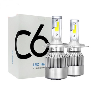 🌟ข้อเสนอสุดพิเศษ🌟1คู่ ไฟหน้ารถยนต์ C6 LED แสงสีขาว H1 H3 H4 H7 H11 9005 9006 36W 6000K