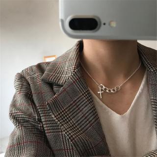 Retro Short Cross Coat Necklace Chain Women Simple Niche Light Luxury Wild