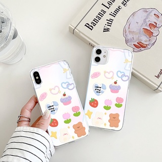 cute bear เคสไอโฟน 11 pro cartoon เคส iPhone 8พลัส Xr Xs X 7 8 14 plus se2020 12 11 13 14 pro max case นิ่ม