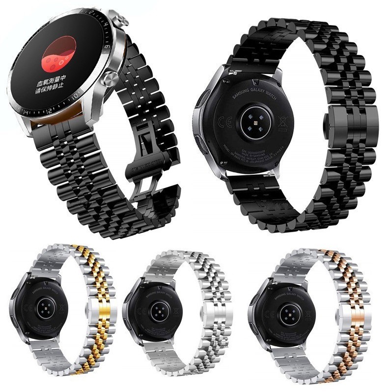 Luxury สายนาฬิกา huawei watch gt 5 สาย Huawei GT5 pro Strap /Huawei GT4 /GT3/ GT2 / Amazfit GTR 4 Strap / Amazfit GTS 4 สาย huawei watch gt 5 Strap For Galaxy watch 7 Strap Stainless Steel Strap GT5 pro สาย amazfit bip 5 สายนาฬิกา Redmi watch 5 active สาย