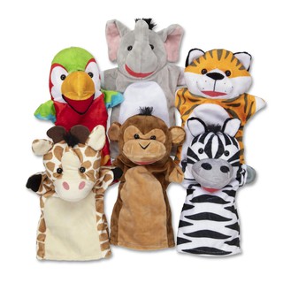 🔥🔥 ชุดหุ่นมือ 6 ตัว รุ่นซาฟารี🔥🔥Safari Buddies Hand Puppets รุ่น 9118 ยี่ห้อ MELISSA &amp; DOUG จากอเมริกา ✅