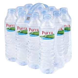 ว๊าว🍟 เพอร์ร่า น้ำแร่ธรรมชาติแหล่งพระงาม 100% 600มล. x 12 ขวด Purrá Natural Mineral Water 600ml x 12pcs