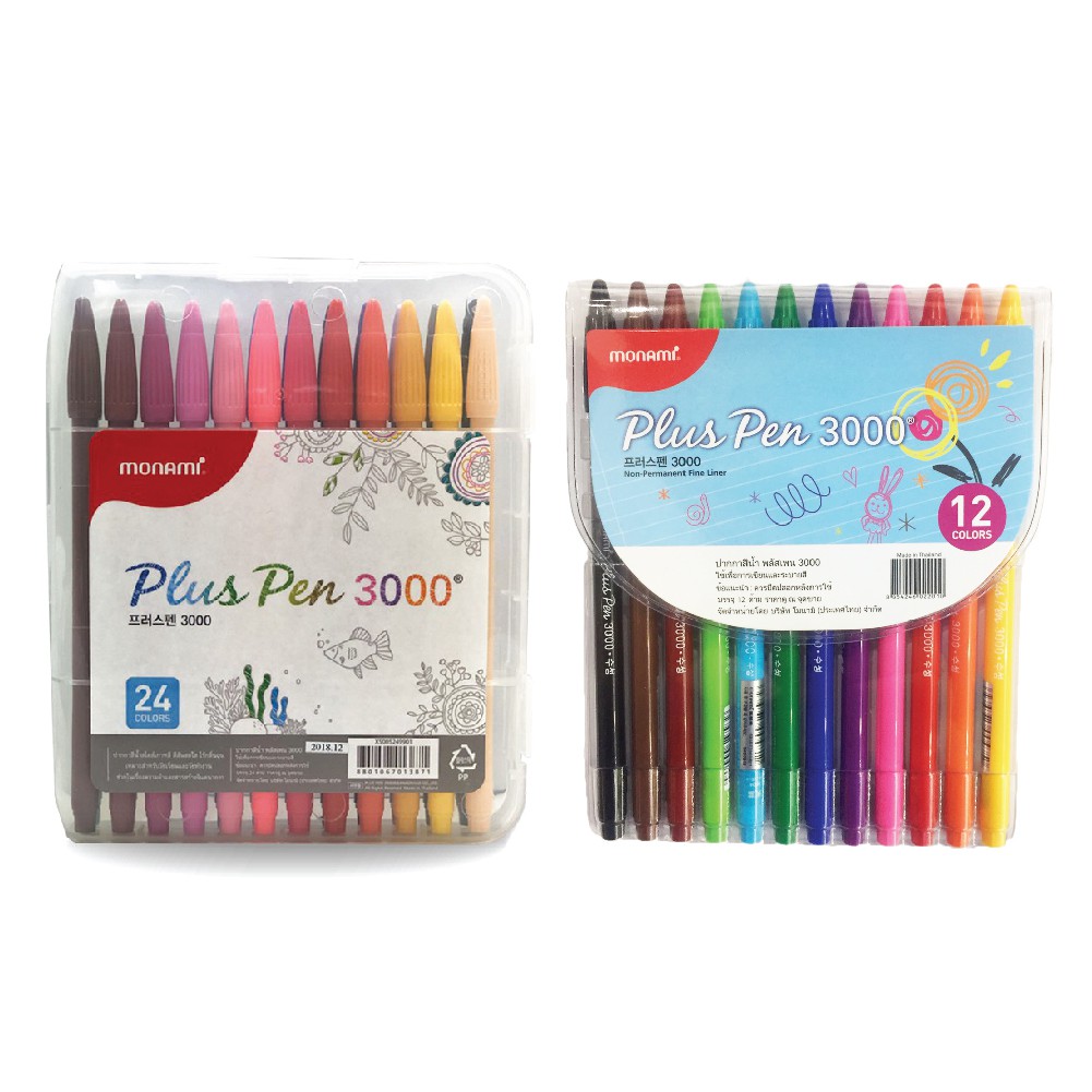 ปากกา Monami Plus Pen 3000 ปากกาโมนามิ พลัสเพน 3000 ปากกาเมจิก สีเมจิก [S24]