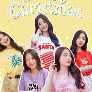 Live117# เสื้อคัตตอล มีหลายสี “Santa” สไตล์เกาหลี Dream Big Tshirt โอเวอร์ไซน์ สาวอวบใส่ได้ พร้อมส่ง คอกลม ผ้านุ่ม