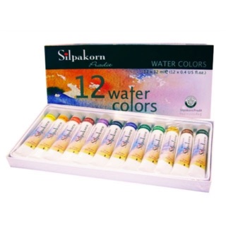 สีน้ำศิลปากรประดิษฐ์ 12 สี 12 มล.