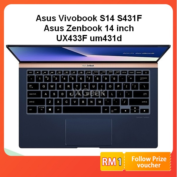 Asus คีย์บอร์ด Asus VivoBook S14 S431F Zenbook 14 นิ้ว UX433F um431d ซิลิโคนคีย์บอร์ด Protector U430