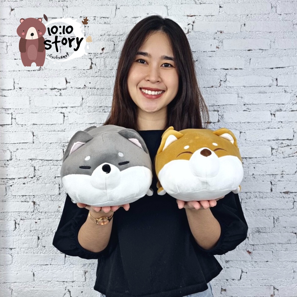 🐕‍🦺 💛ตุ๊กตาชิบะฮัสกี้ love 🦮💜 แนวตรง 10 นิ้ว แนวโค้ง 12 นิ้ว พร้อมจัดส่ง 💯🔥มีบริการเก็บเงินปลายทาง📌🔖