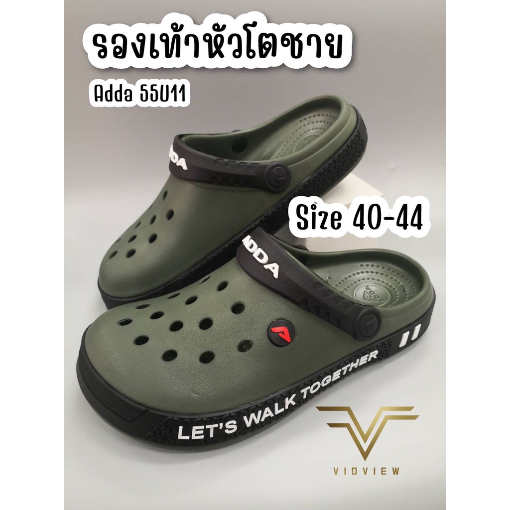 VIDVIEW !!ลดสนั่น!! รองเท้าหัวโต ชาย Adda 55U11 ใส่สบาย พื้นนิ่ม ไซส์ 40-45 ยี่ห้อแอ๊ดด้า