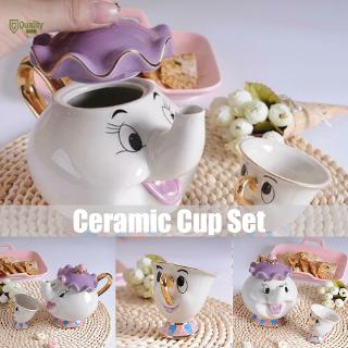 Cute Beauty And The Beast Teapots Mrs Potts Chip Tea Pot Cup Set Xmas Gifts Ceramic Teapots Set