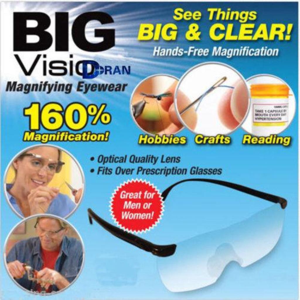 Big Vision Eyewear แว่นตาขยายไร้มือจับ แว่นขยายชนิดสวมใส่ ขยายชัดถึง 160 เท่า