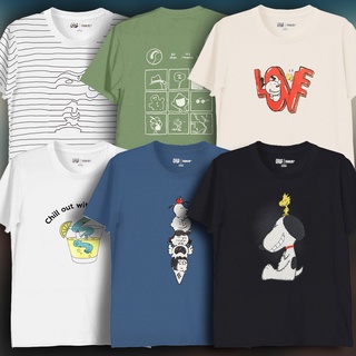 Uniqlo เสื้อยืดแขนสั้น พิมพ์ลาย Snoopy Co-Branded UTGP สําหรับคู่รัก